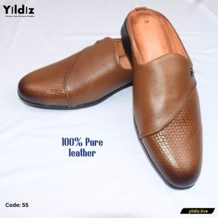 Yıldız Design Leather Half Shoes For Men - Chocolate